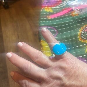 Silver turquoise ring size 6